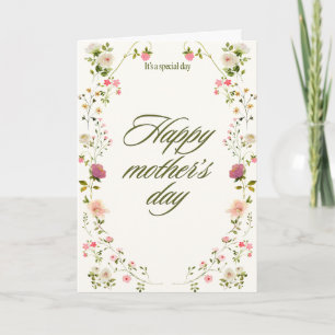 Heart made out of flowers Happy Mothers day Card