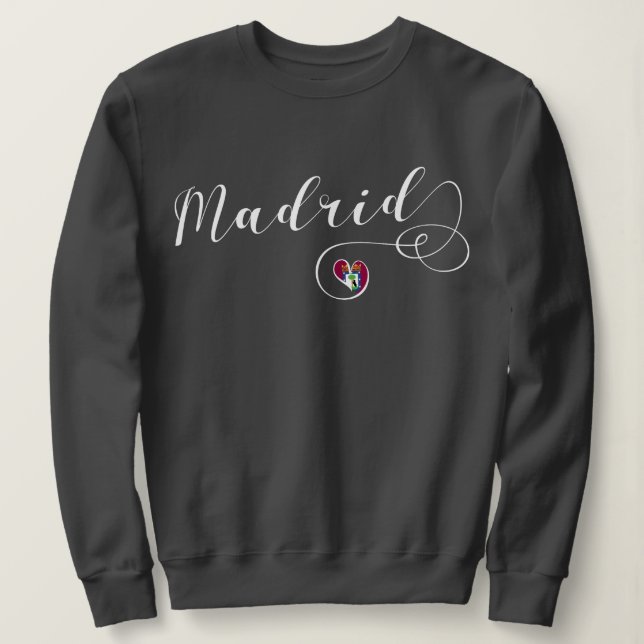 Heart Madrid Sweatshirt, Spanish, Spain Sweatshirt (Design Front)
