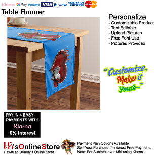 Heart Magic Blue Table Runner Household Linen