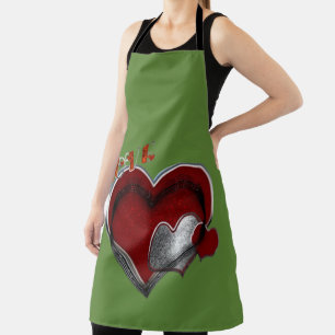 Heart Magic Green Large Apron