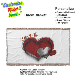 Heart Magic Love Red Silver White Background 2  Throw Blanket