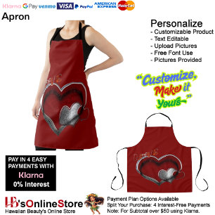 Heart Magic Red Large Apron