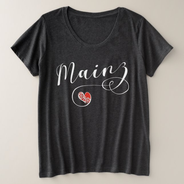 Heart Mainz, I Love Mainz, Meenz Plus Size T-Shirt (Design Front)