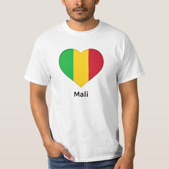 Heart - Mali Flag T-Shirt (Front)