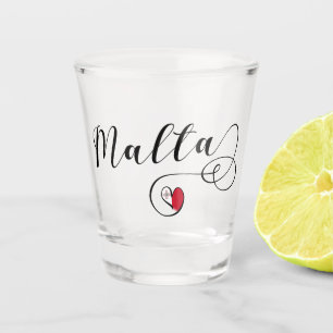 Heart Malta Flag, Maltese Shot Glass