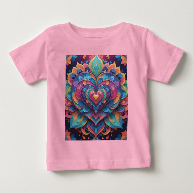 Heart Mandala Baby T-Shirt (Front)