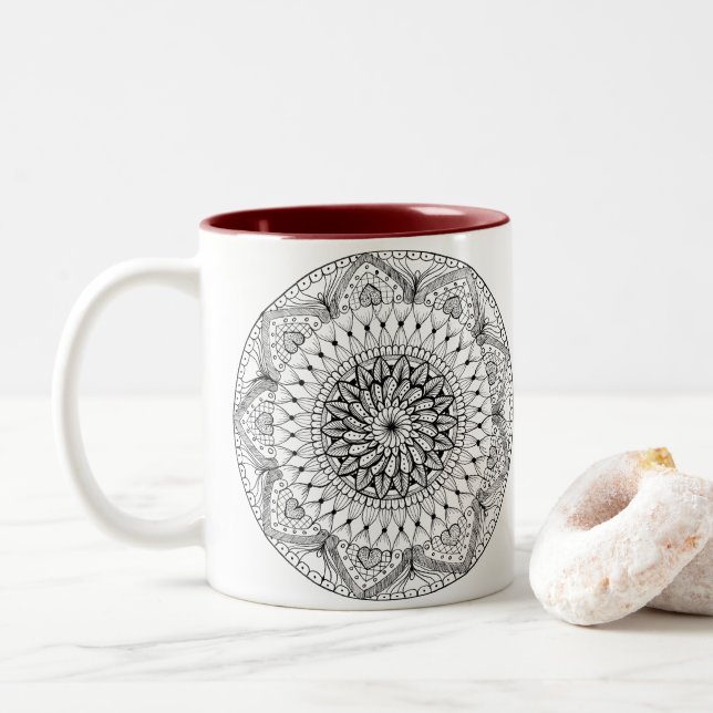Heart Mandala Mug (With Donut)