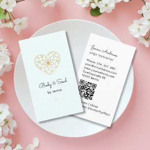 Heart Mandala Yoga Massage Wellness QR Code Business Card