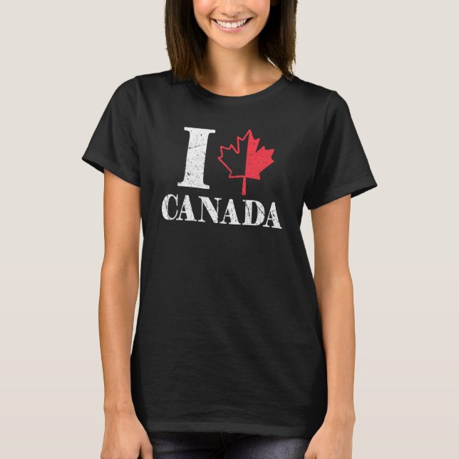 Heart Maple Canada Day Maple Leaf Proud Canadian L T-Shirt (Front)