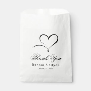 Heart Mark Elegant Wedding Guest Thank You White Favour Bags