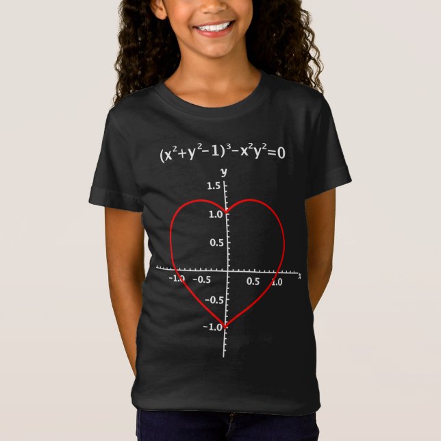 Heart mathematical funciton Cute Math student Chri T-Shirt (Front)
