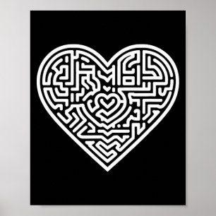 Heart Maze Valentine's  Poster