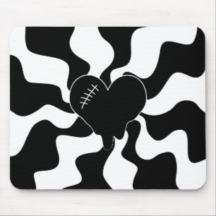 Heart Melt in Black and White Mouse Pad