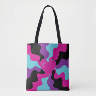 Heart Melt - Pink, Purple, Blue and Black Tote Bag