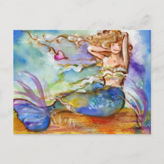 Heart Mermaid Postcard