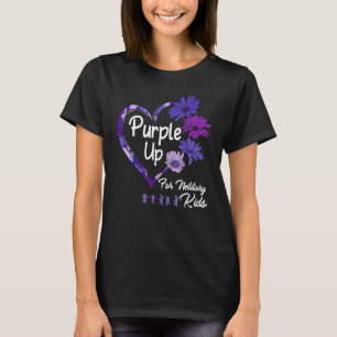 Heart Military Child Month  Purple Up For Military T-Shirt