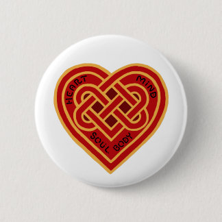 Heart Mind Soul Body Celtic Knot 6 Cm Round Badge