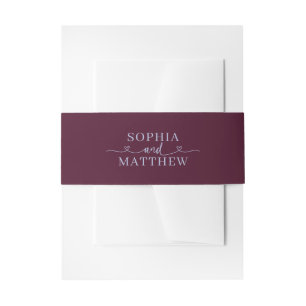 Heart Minimalist Monogram Script Invitation Belly Band