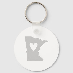 Heart Minnesota Shape Minnesotan Love North Star Key Ring