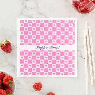 Heart Modern Pink Love Collection Napkin