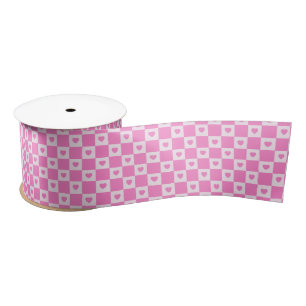 Heart Modern Pink Love Collection Satin Ribbon