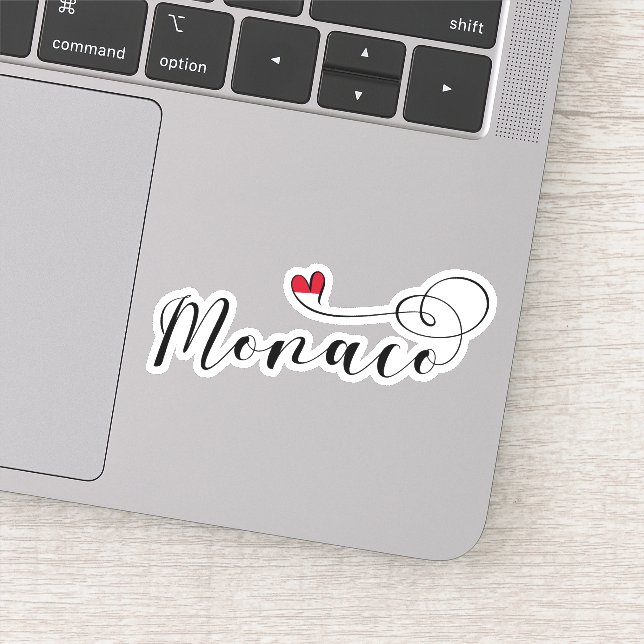 Heart Monaco, Monaco Flag, I Love Monaco (Detail)