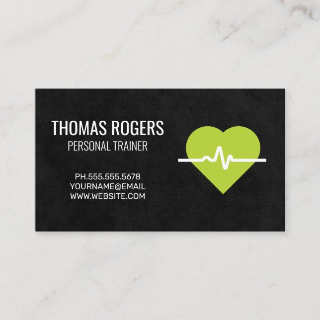 Heart Monitor | Personal Trainer | Fitness Business Card (Front)
