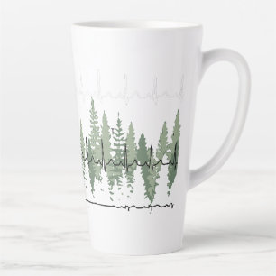Heart Monitor Reading Matches Treeline Peaceful Latte Mug