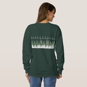 Heart Monitor Reading Matches Treeline Peaceful Sweatshirt