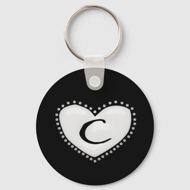 Heart Monogram Keychain (Front)