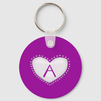 Heart Monogram Keychain
