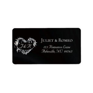 Heart Monogram Return Address - Black Label