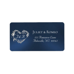 Heart Monogram Return Address - Blue Label