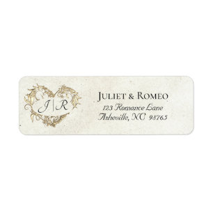 Heart Monogram Return Address - Cream