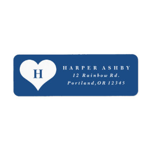 Heart monogram   Return address label