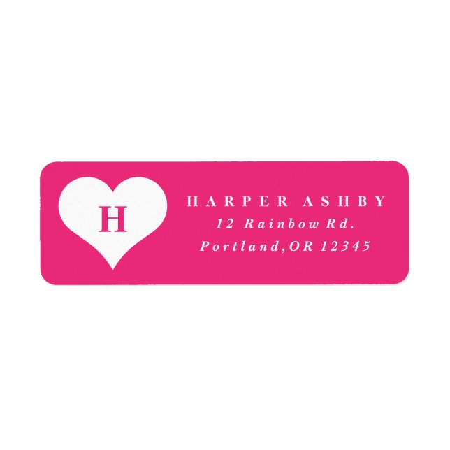 Heart monogram | Return address label (Front)