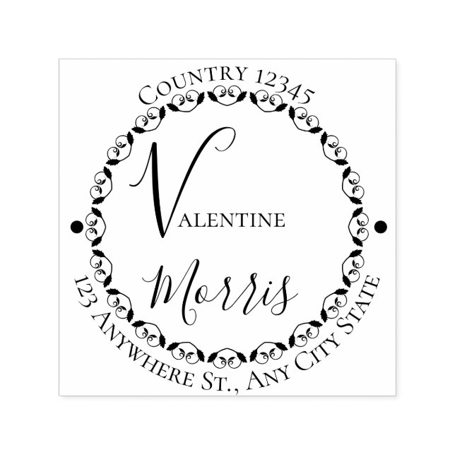 Heart Monogram Return Address Self-inking Stamp (Design)