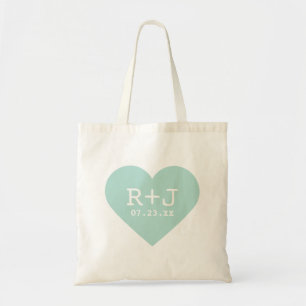 Heart Monogram Wedding Favour Tote Bag