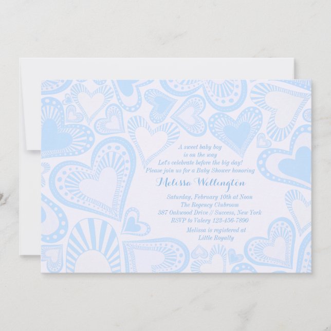 Heart Montage Blue Invitation (Front)