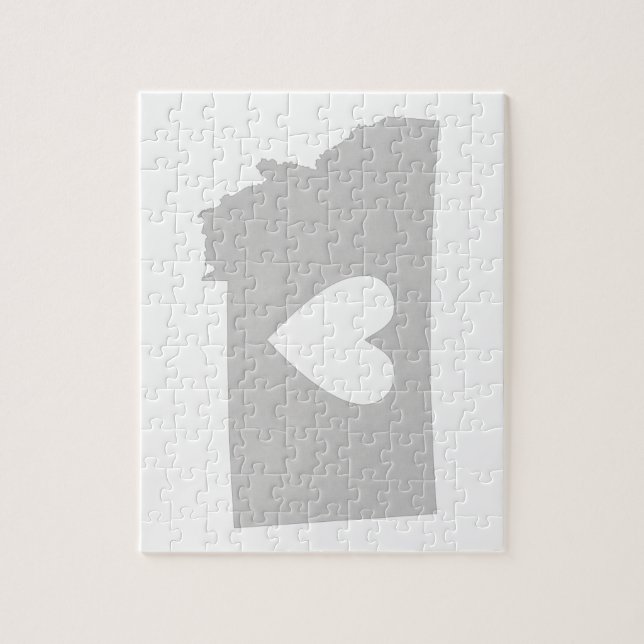 Heart Montana Gray Silhouette with Heart Montanan Jigsaw Puzzle (Vertical)