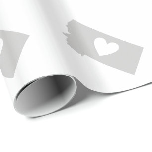 Heart Montana state silhouette Wrapping Paper