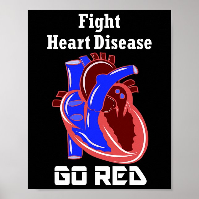 Heart Month Go Red For Heart Disease Awareness Gif Poster (Front)