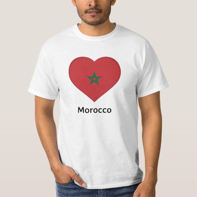Heart - Morocco Flag T-Shirt (Front)