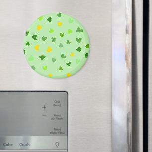 Heart Motif, Heart Background - Yellow Green Magnet