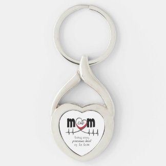 Heart Mum CHD Metal Keychain