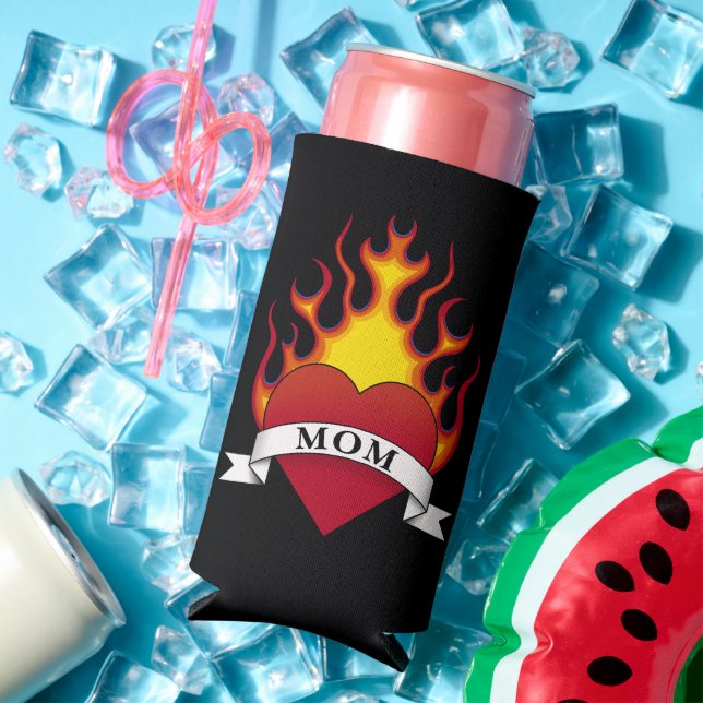 Heart Mum Tattoo Seltzer Can Cooler (In Situ Summer)