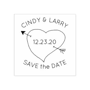 Heart n Arrow Save the Date Cute Wedding Stamp