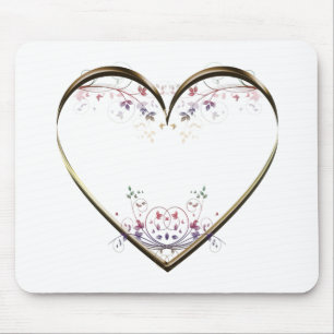 Heart n Flowers Custom Mouse Pad