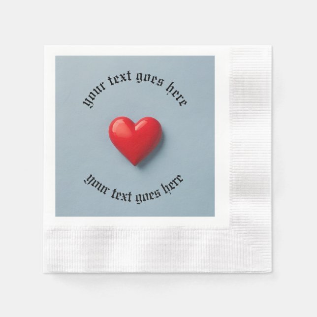 heart napkin with create your own text (Front)