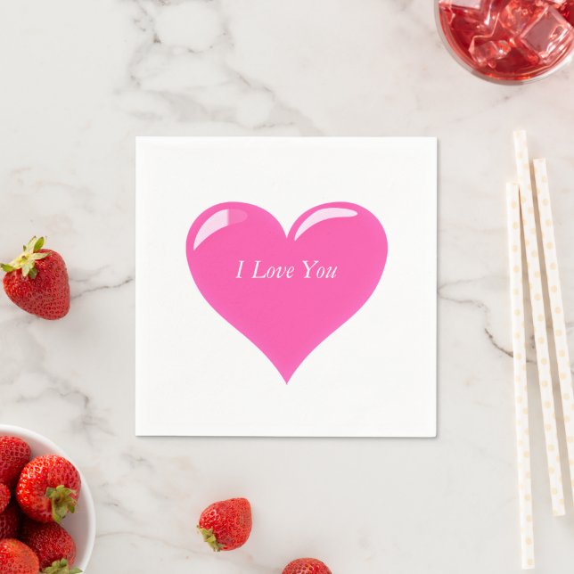 Heart Napkins Text - I Love You (Insitu)